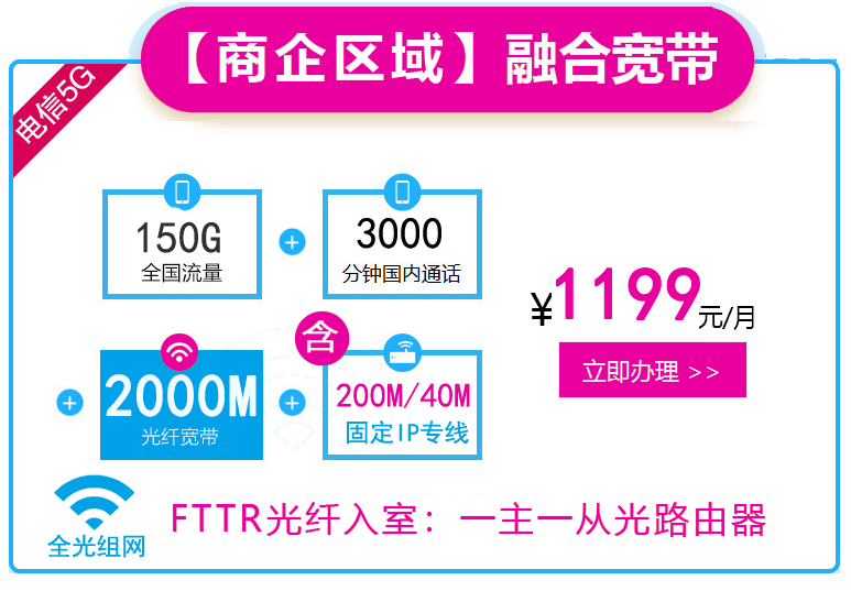 200M固定IP专线中国电信企业光纤